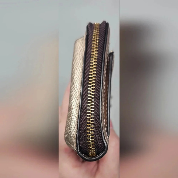 Coach Women's Pink Metallic Universal Wallet With Phone Pocket In Pebble Leather - Picture 9 of 16